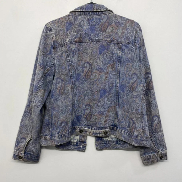 Ruff Hewn Paisley Blue Jean Jacket Womens Large - Picture 4 of 7